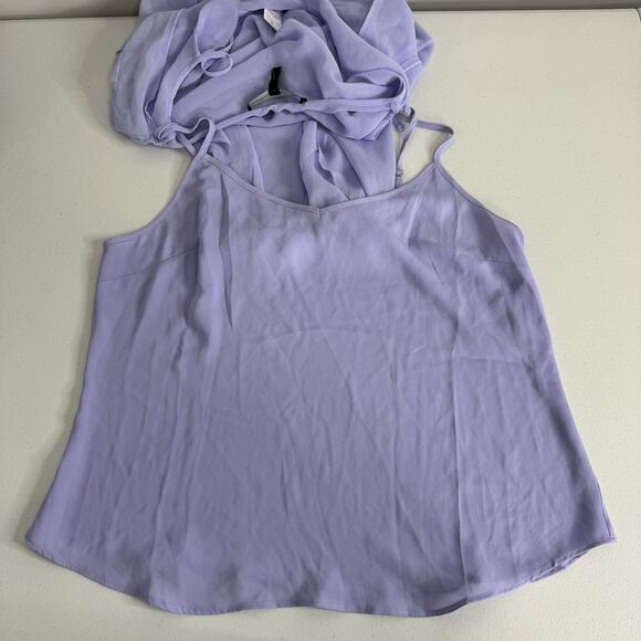 White House Black Market Blouse Womens Small Purple Ruffle Fairy Whimsy Boho Top - Picture 10 of 16